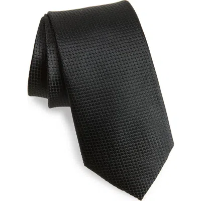 Duchamp Textured Jacquard Silk Tie In Black
