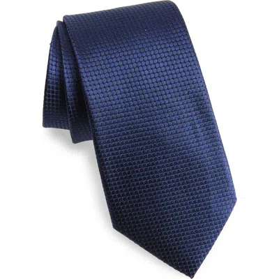 Duchamp Textured Jacquard Silk Tie In Navy