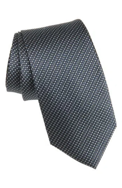 Duchamp Textured Neat Silk Tie In Black