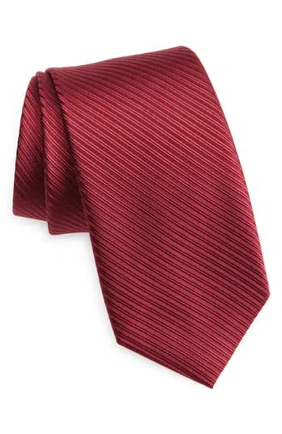 Duchamp Textured Silk Tie In Burgundy