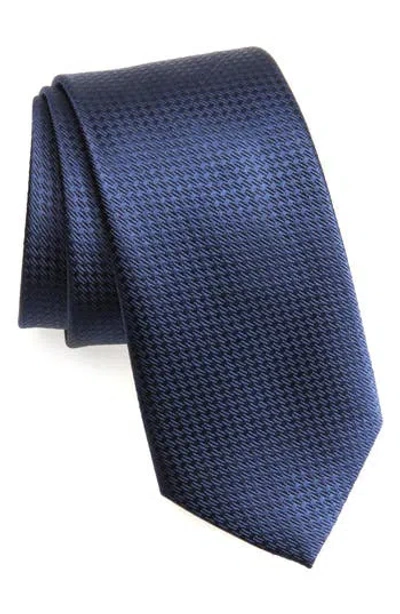 Duchamp Textured Silk Tie In Navy
