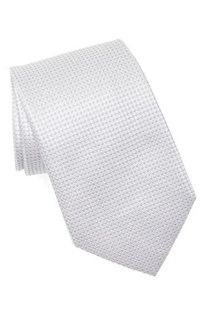Duchamp Textured Silk Tie In White