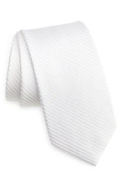Duchamp Textured Silk Tie In White