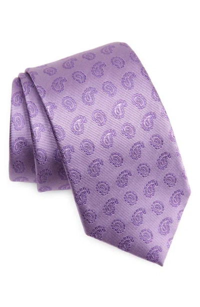 Duchamp Tonal Paisley Silk Tie In Purple