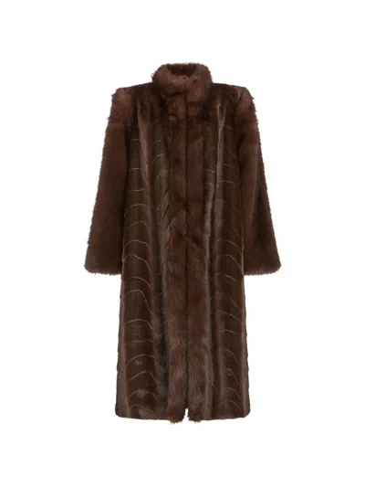 Ducie Betty Faux-fur Coat In Brown