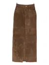 Ducie Chicago Suede Maxi Skirt In Brown