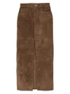 Ducie Chicago Suede Maxi Skirt In Brown