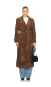 Ducie Corrin Suede Coat In Coco