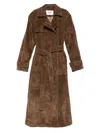 Ducie Corrin Suede Trench Coat In Brown