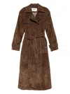 Ducie Corrin Suede Trench Coat In Brown