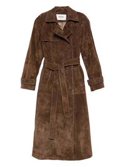 DUCIE CORRIN SUEDE TRENCH COAT