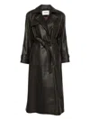 Ducie Double-breasted Belted Leather Coat