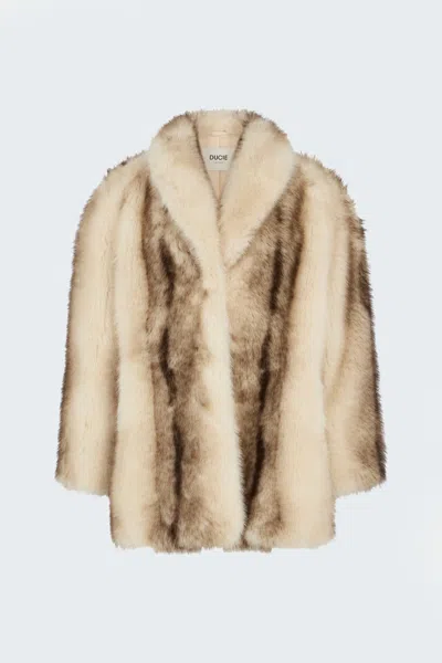 Emilia Fur Jacket In Brown from DUCIE