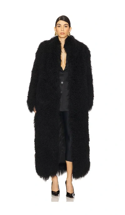 Ducie Faye Fur Coat In Black