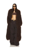 Ducie Faye Fur Coat In Chocolate