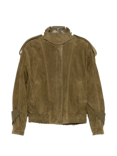 Ducie Fiona High-neck Bomber Jacket In Green