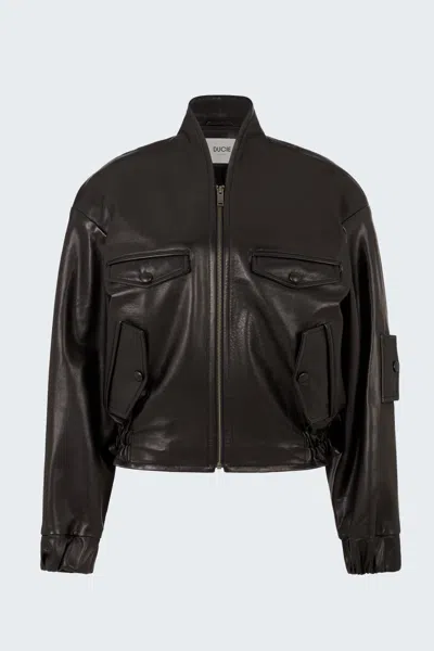 Ducie Frankie Leather Jacket In Black
