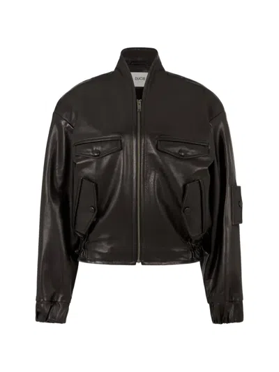 Ducie Frankie Leather Jacket In Black