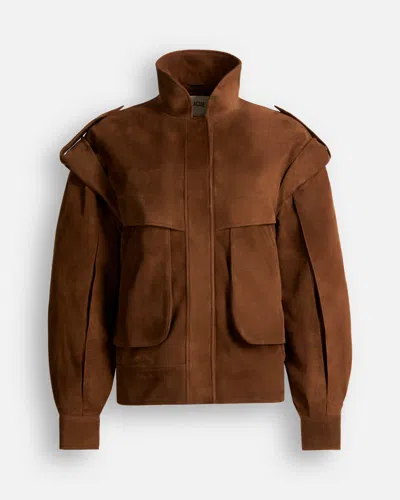 Ducie Frida Suede Bomber In Brown