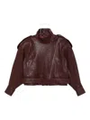 Ducie Grained Leather Jacket In Brown