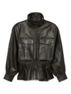 Ducie Hazel Leather Jacket In Black