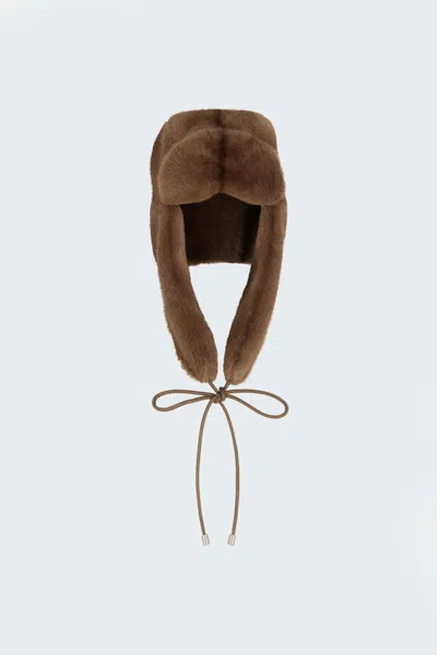 Ducie Honey Fur Hat In Brown