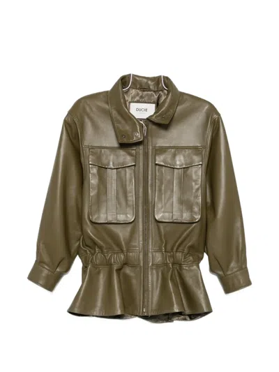 Ducie Hope Cinched-waist Jacket In Green