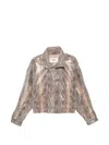Ducie Jasmine Python-print Leather Jacket In Multi