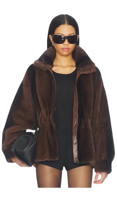 Ducie Kai Fur Jacket In Brown