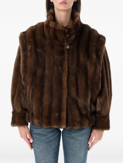 Ducie Katja Faux-fur Coat In Brown