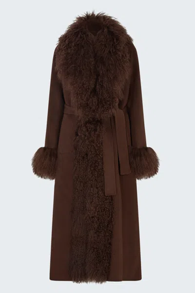Ducie Lola Mongolian Jacket In Brown
