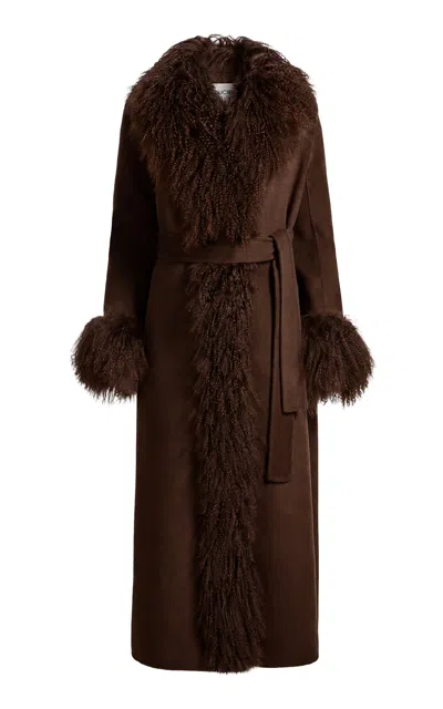 Ducie Lola Wool Coat In Brown
