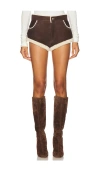 Ducie Lottie Fur Trim Shorts In Walnut