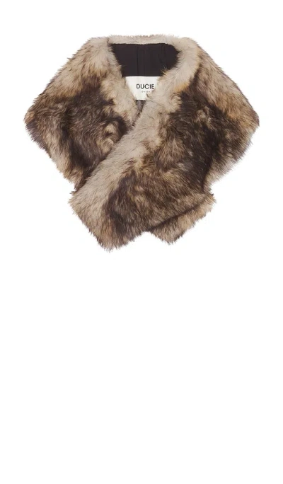Ducie Maddy Fur Collar In Brown