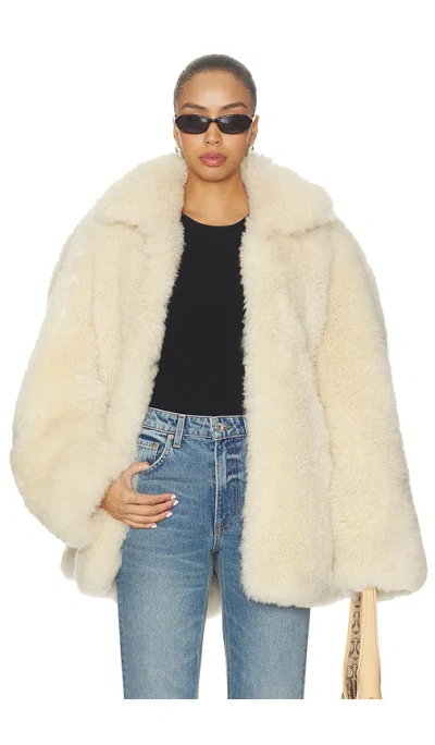 Ducie Maeve Shearling Jacket In Butter Cream
