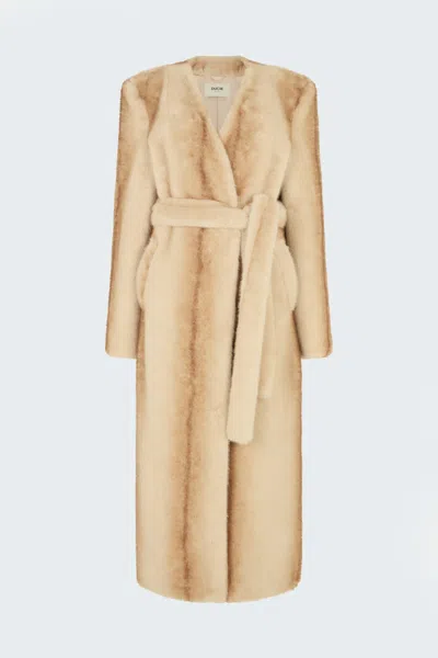 Olivia Faux Fur Coat In Neutral from DUCIE