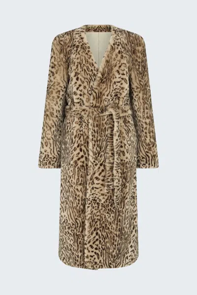 Olivia Shearling Coat In Brown from DUCIE