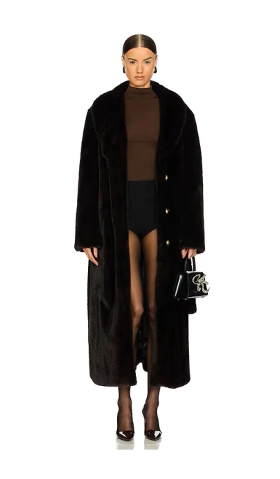 Ducie Rae Faux Fur Coat In Brown