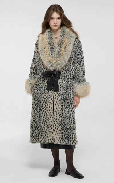 Ducie Sabina Faux Fur Coat In Animal