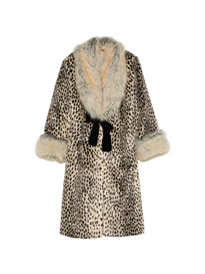 Ducie Sabina Faux-fur Coat In Neutrals