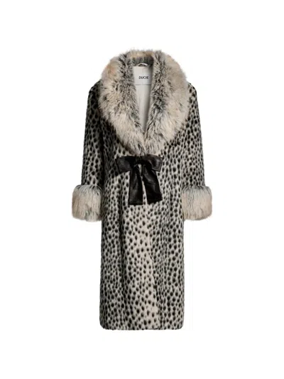 Ducie Sabina Leopard-print Faux-fur Coat In Neutrals