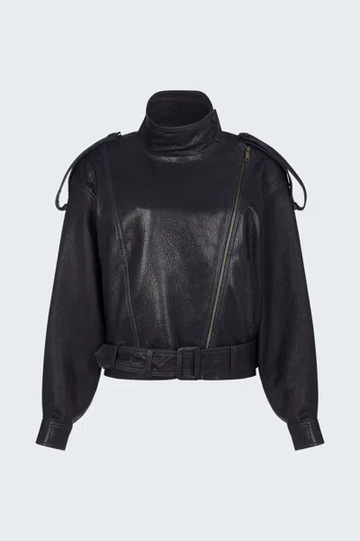 Ducie Serpa Grained Leather Jacket In Blue