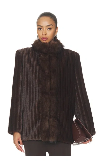 Ducie Sienna Fur Jacket In Coffee Bean
