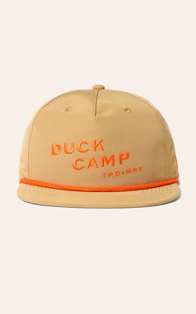 Duck Camp Honey Mustard Embroidered Orange Logo Cap In Brown