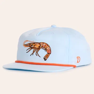 Duck Camp Ice Water Blue Gulf Shrimp Embroidered Rope Flat Bill Cap In Metallic