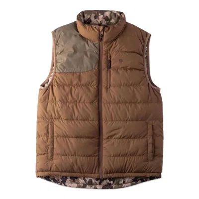 Duck Camp Men's Dry Down Reversible Vest In Pintail / Wetland In Brown