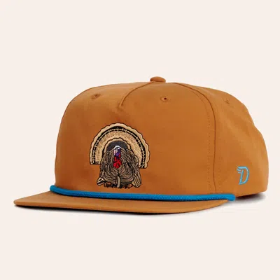 Duck Camp Ochre Yellow Pintail Brown Turkey Embroidered Flat Bill Cap In Orange