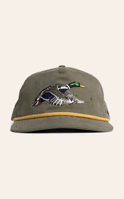 Duck Camp Olive Green Embroidered Mallard Cap