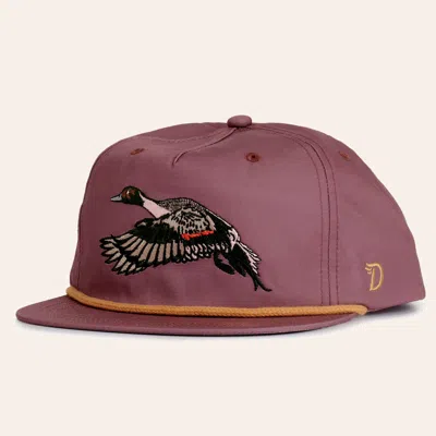 Duck Camp Rosewood Pintail Duck Embroidered Flat Bill Cap In Burgundy
