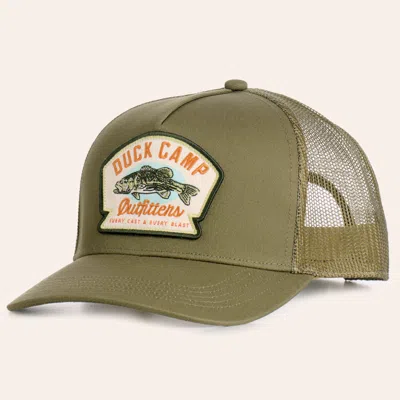 Duck Camp Sagebrush Bass Outfitters Patch Curved Bill Trucker Cap In Green